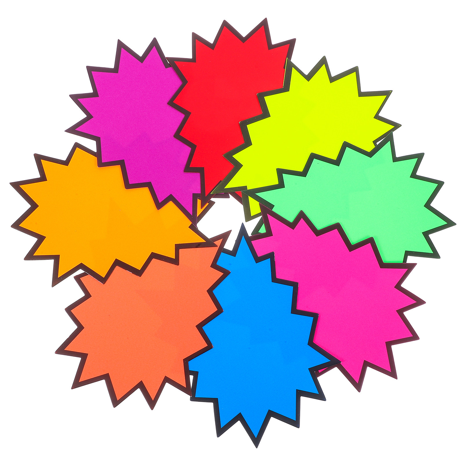 Yard Sign Blank - 80Pcs Vibrant Fluorescent Burst Price Tags