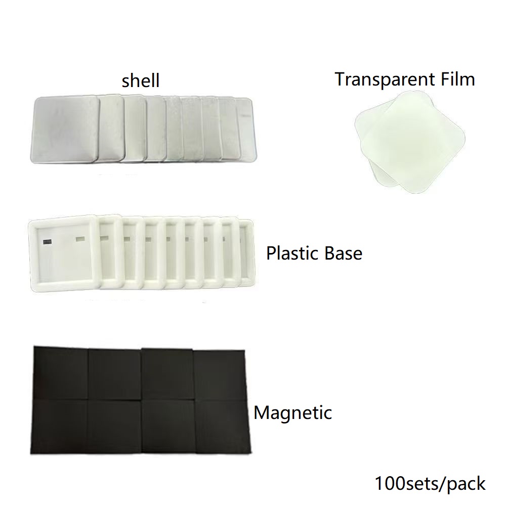 Button Badge Blank - 100pcs 50*50mm 2inch Square magnetic button