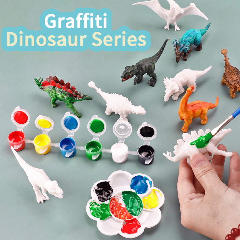 6pcs/8pcs, DIY Coloring Dinosa - Puzzle Blank White recensione e prezzo