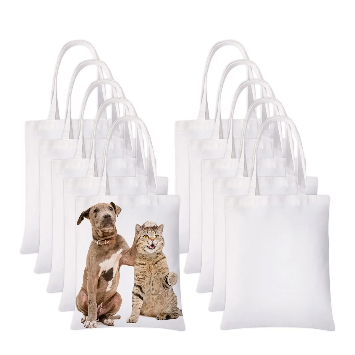 6pcs White Canvas Tote Bags, S - Tote Bag Sublimation recensione e prezzo