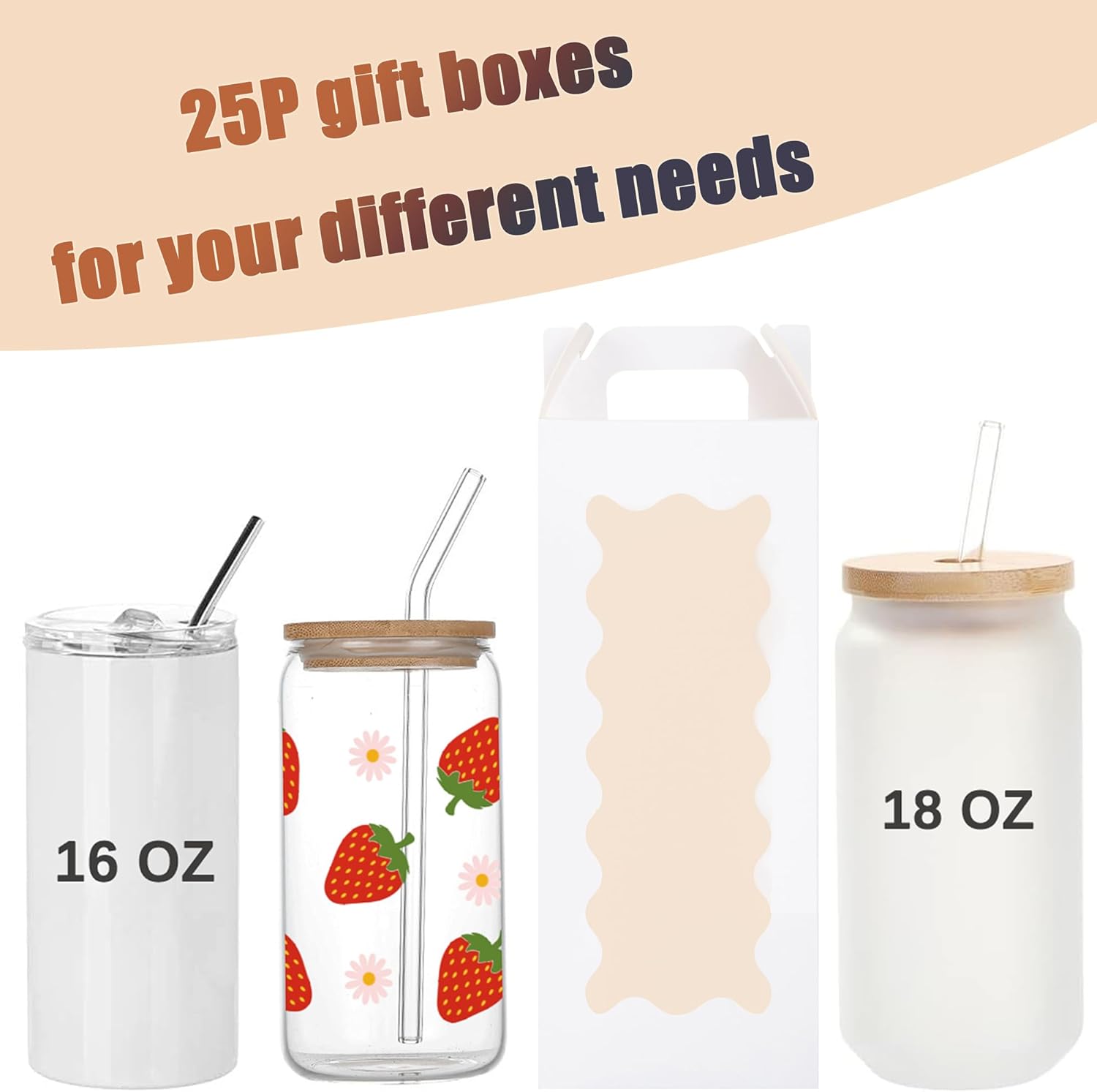 25 Pack Tumbler Gift Boxes wit - Tumbler 20Oz White recensione e prezzo