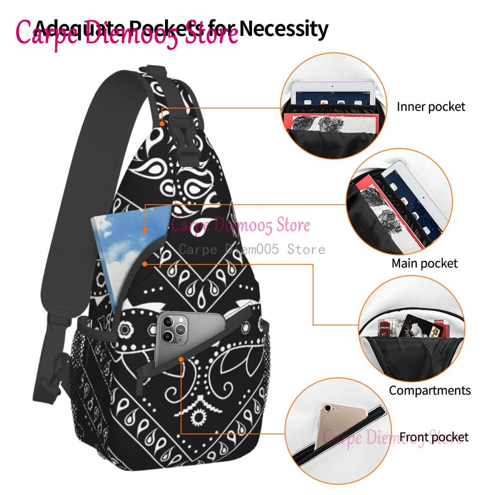Black And White Paisley Chican - Bandana Blank White recensione e prezzo