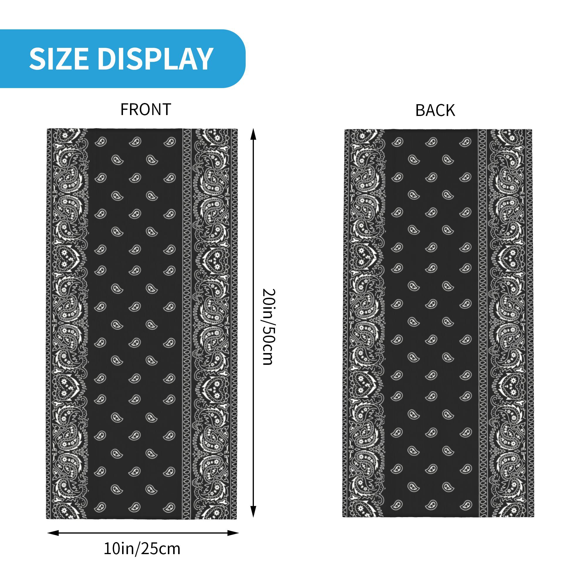Custom Black And White Paisley - Bandana Blank White recensione e prezzo