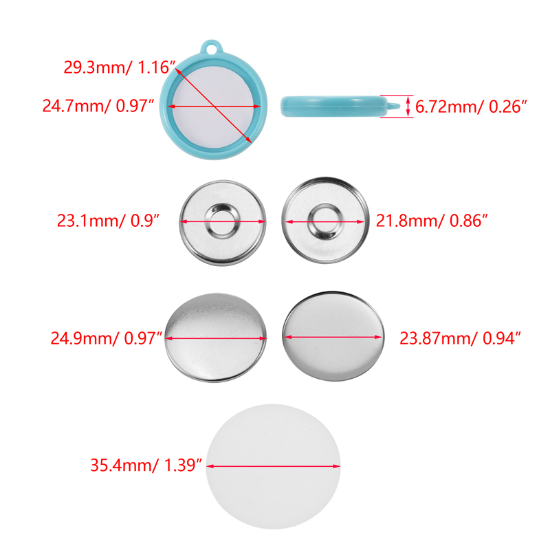 50Pcs/Set DIY Double-Side Key  - Button Badge Blank recensione e prezzo