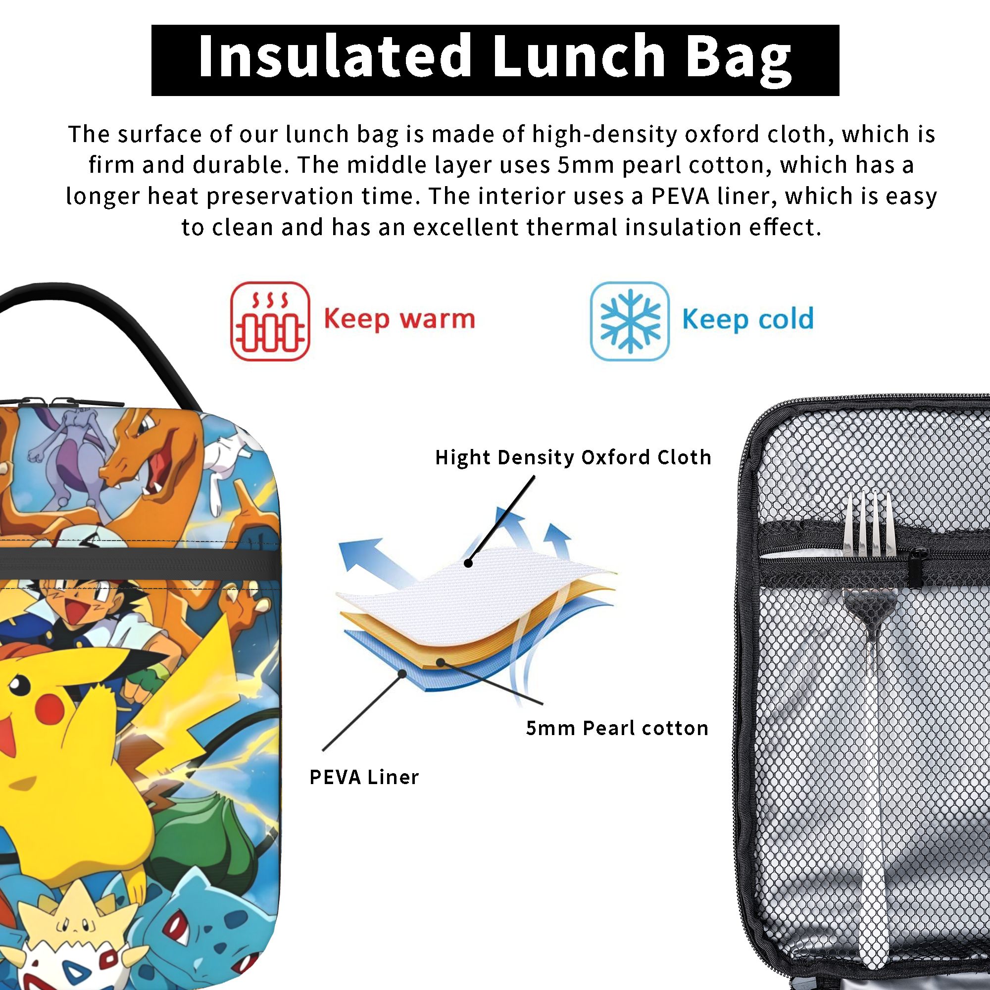Cute Cartoon Manga Poke-Mon In - Tote Bag Sublimation recensione e prezzo