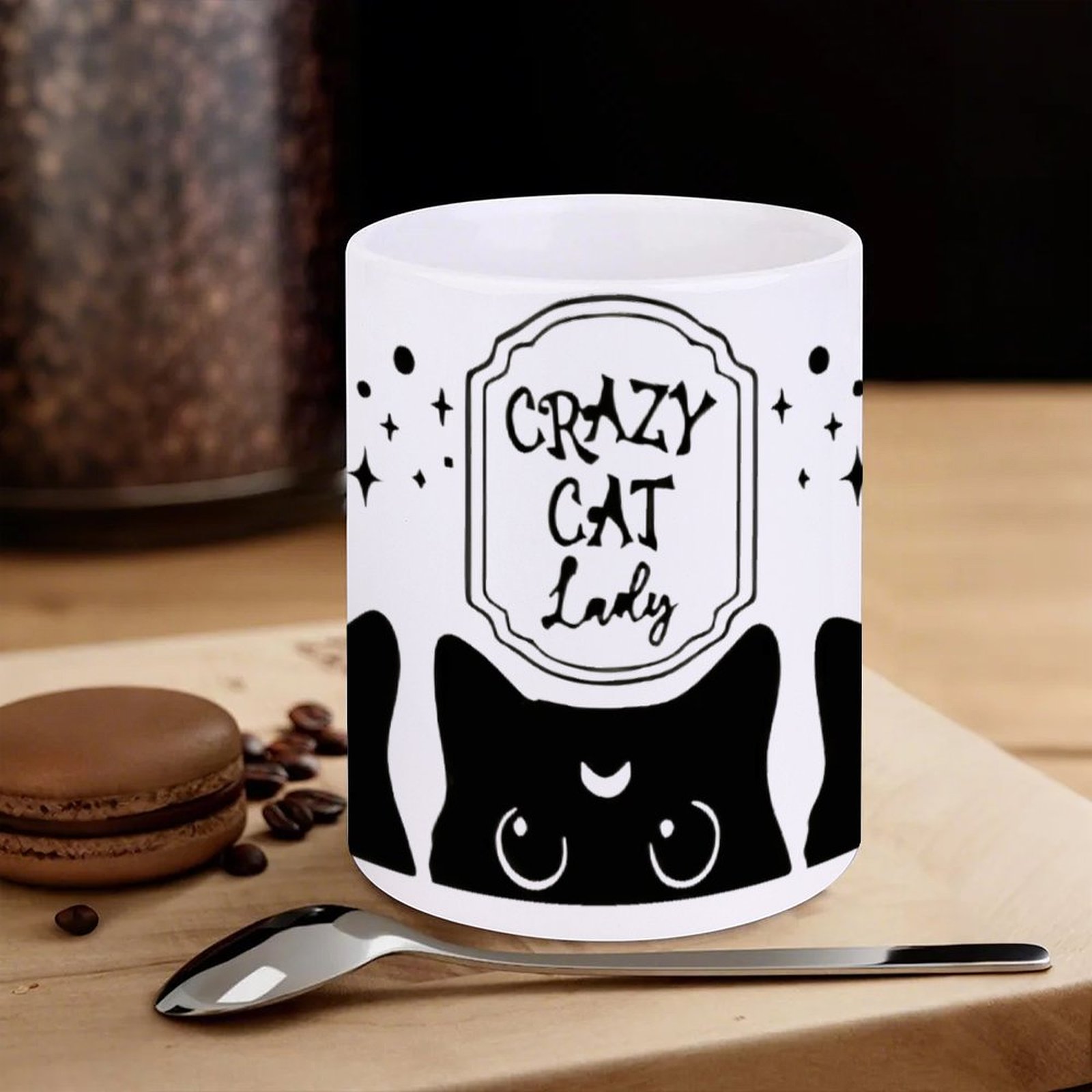 Three Black Cats With Crescent - Sublimation Mug White recensione e prezzo