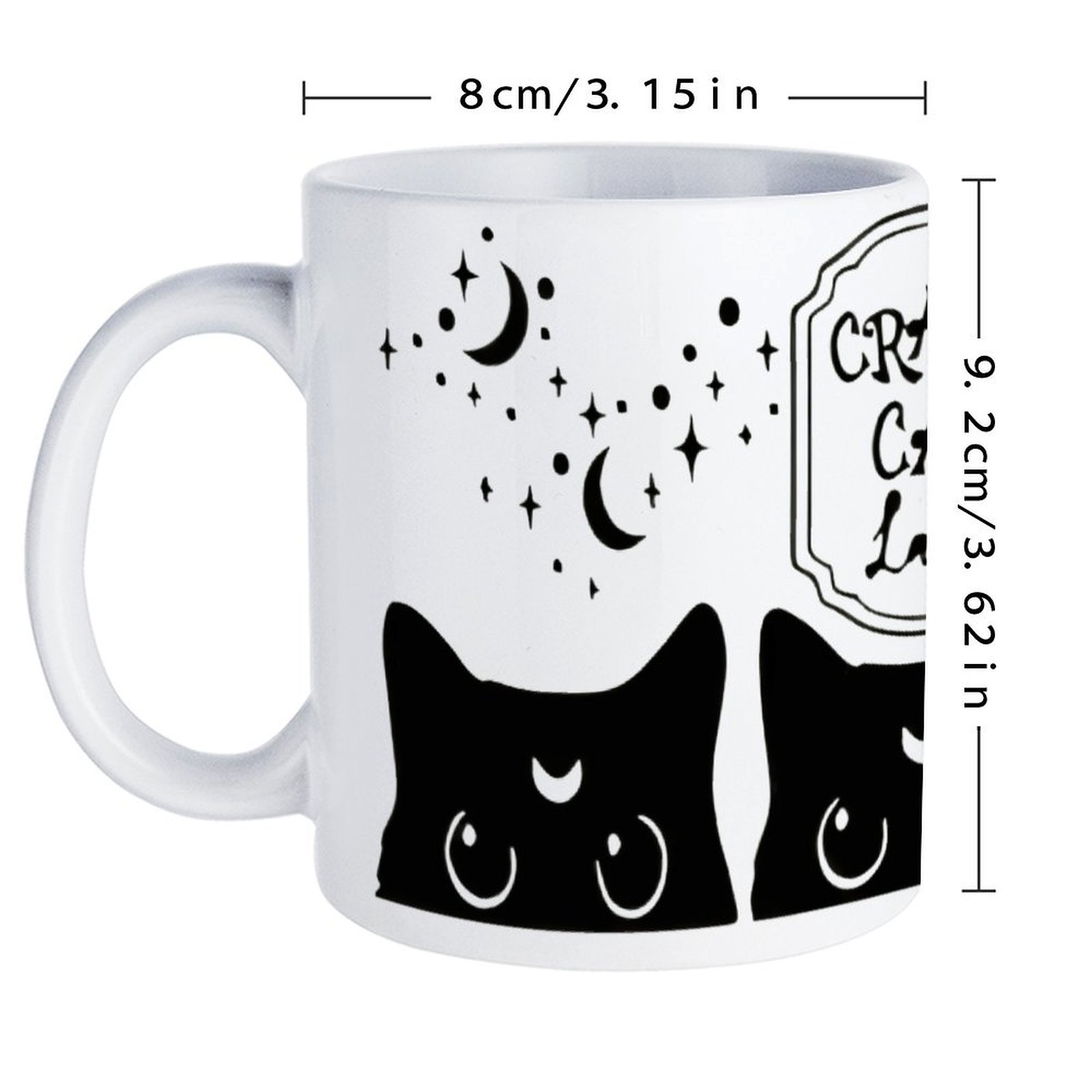 Three Black Cats With Crescent - Sublimation Mug White recensione e prezzo