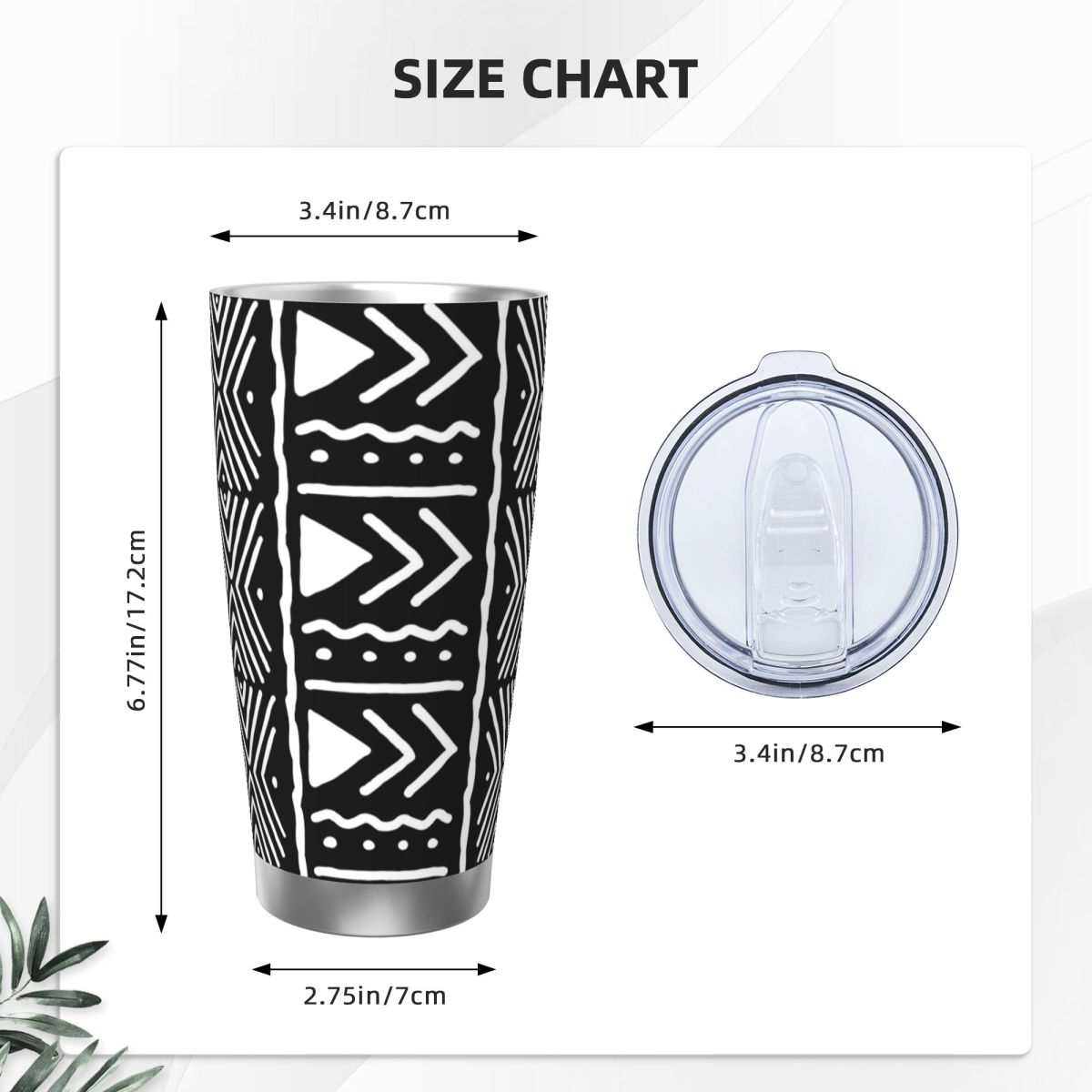 Black And White African Bogola - Tumbler 20Oz White recensione e prezzo