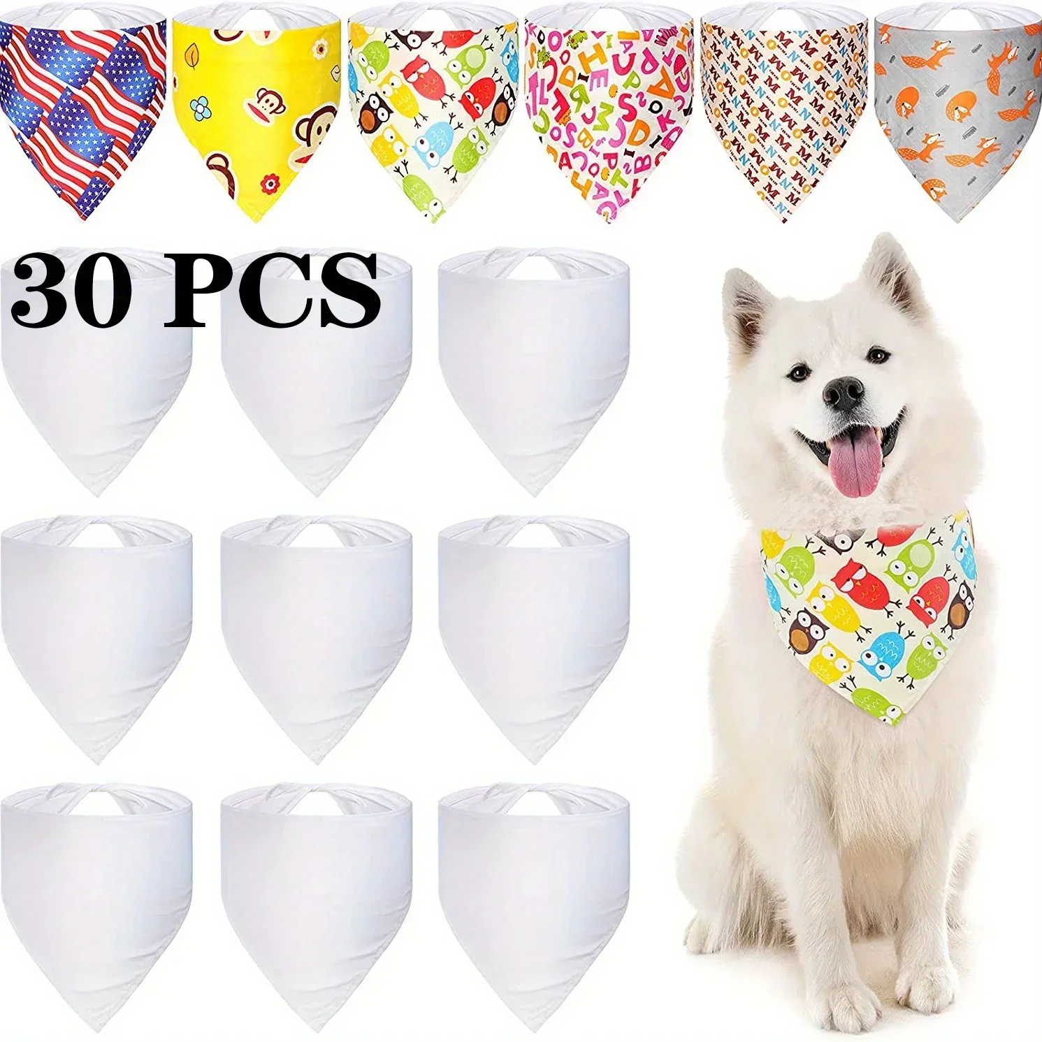 30pcs White Polyester Blank Do - Bandana Blank White recensione e prezzo