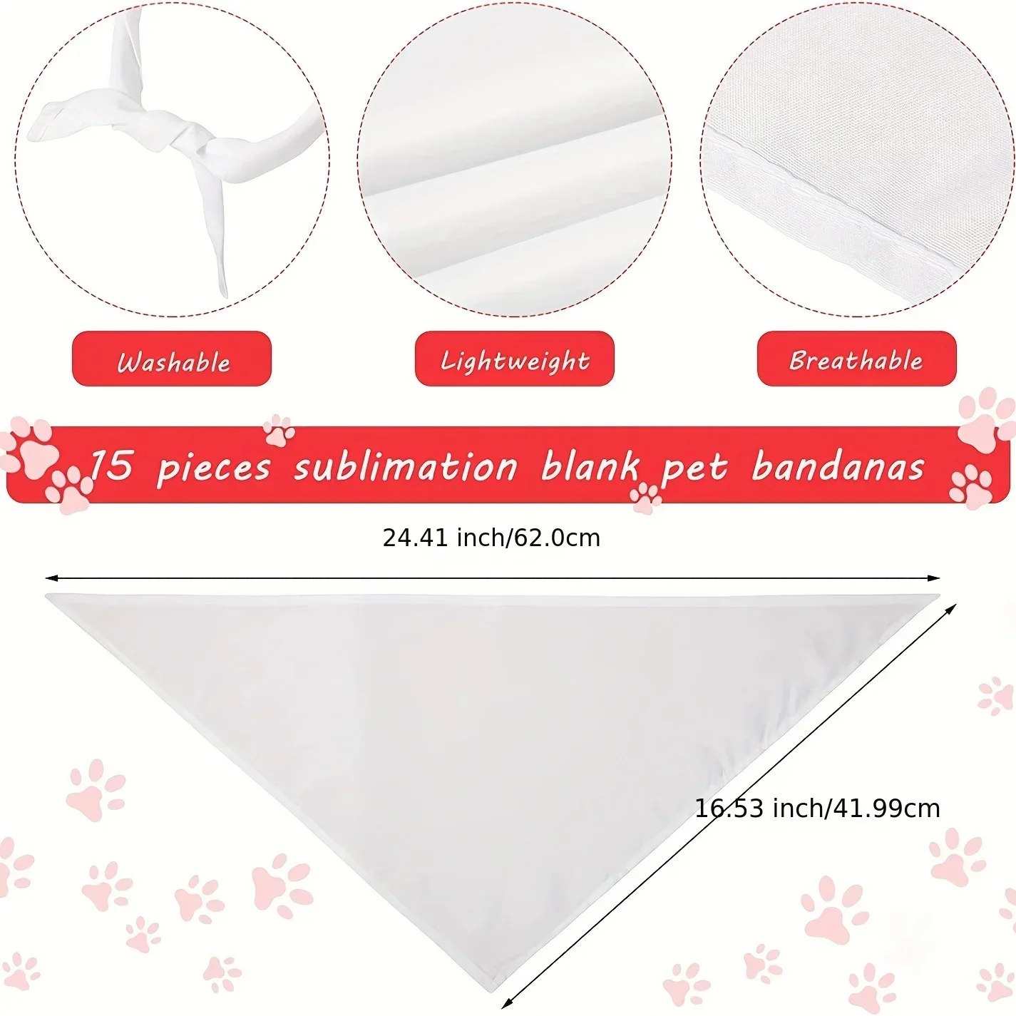 30pcs White Polyester Blank Do - Bandana Blank White recensione e prezzo