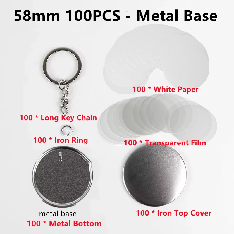 100PCS Blank Plastic/Metal But - Button Badge Blank recensione e prezzo