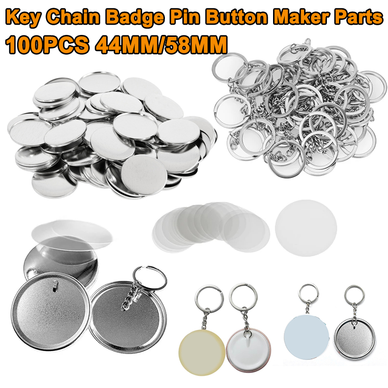 100PCS 44MM 58MM Plastic Metal - Button Badge Blank recensione e prezzo