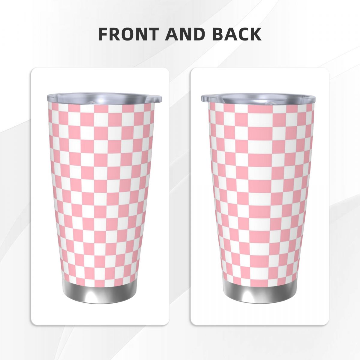 Pink White Checkerboard Patter - Tumbler 20Oz White recensione e prezzo