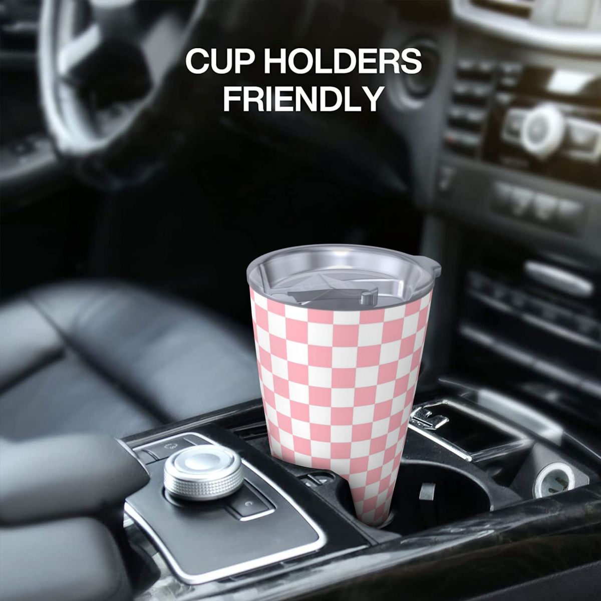 Pink White Checkerboard Patter - Tumbler 20Oz White recensione e prezzo