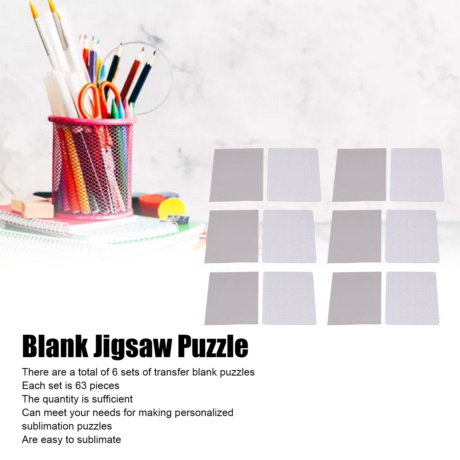 6 Set Blank Puzzles 13x18cm Wh - Puzzle Blank White recensione e prezzo