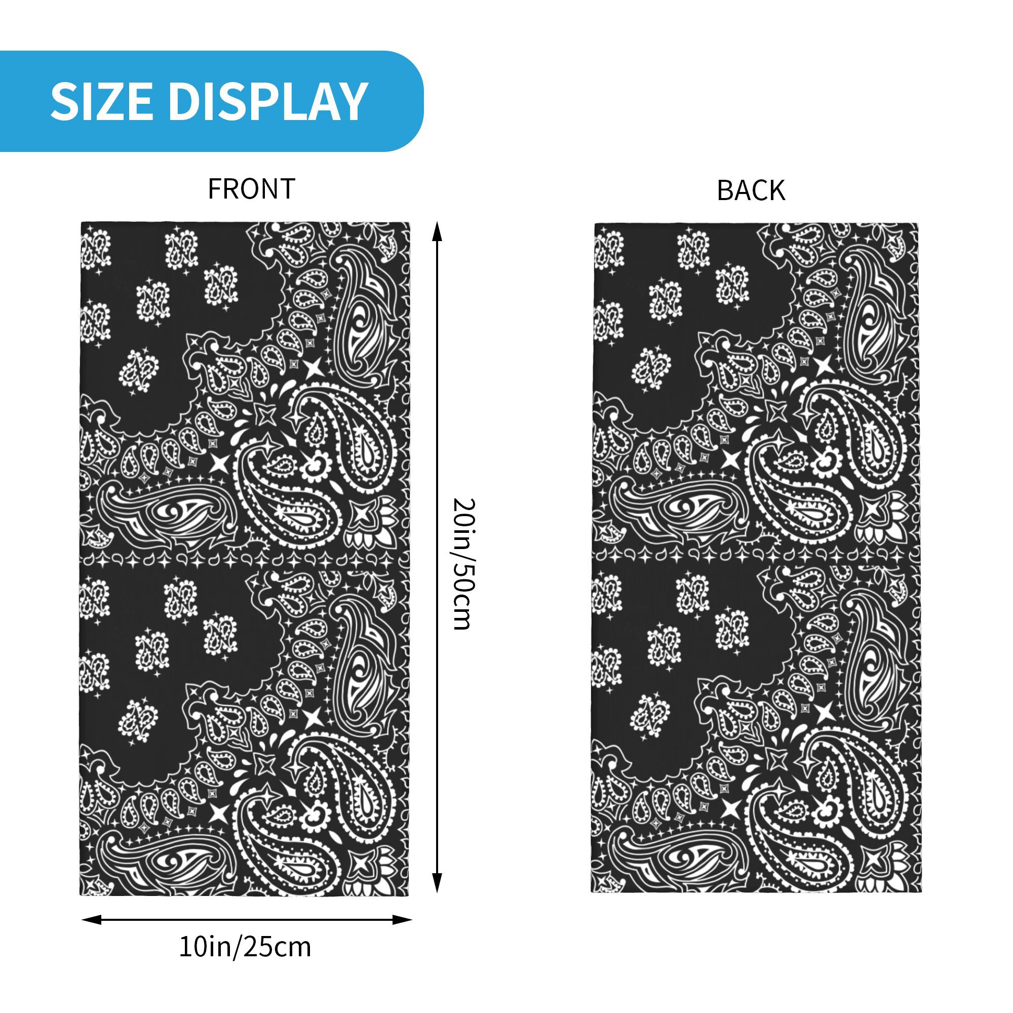 Custom Black And White Paisley - Bandana Blank White recensione e prezzo