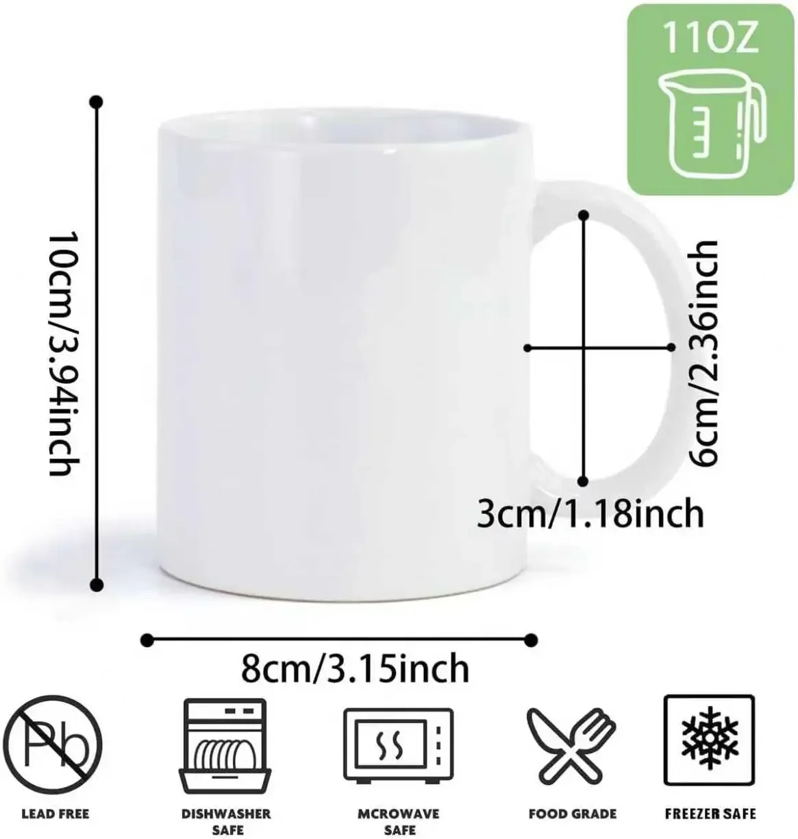 36pcs Sublimation Mugs, 11oz W - Sublimation Mug White recensione e prezzo