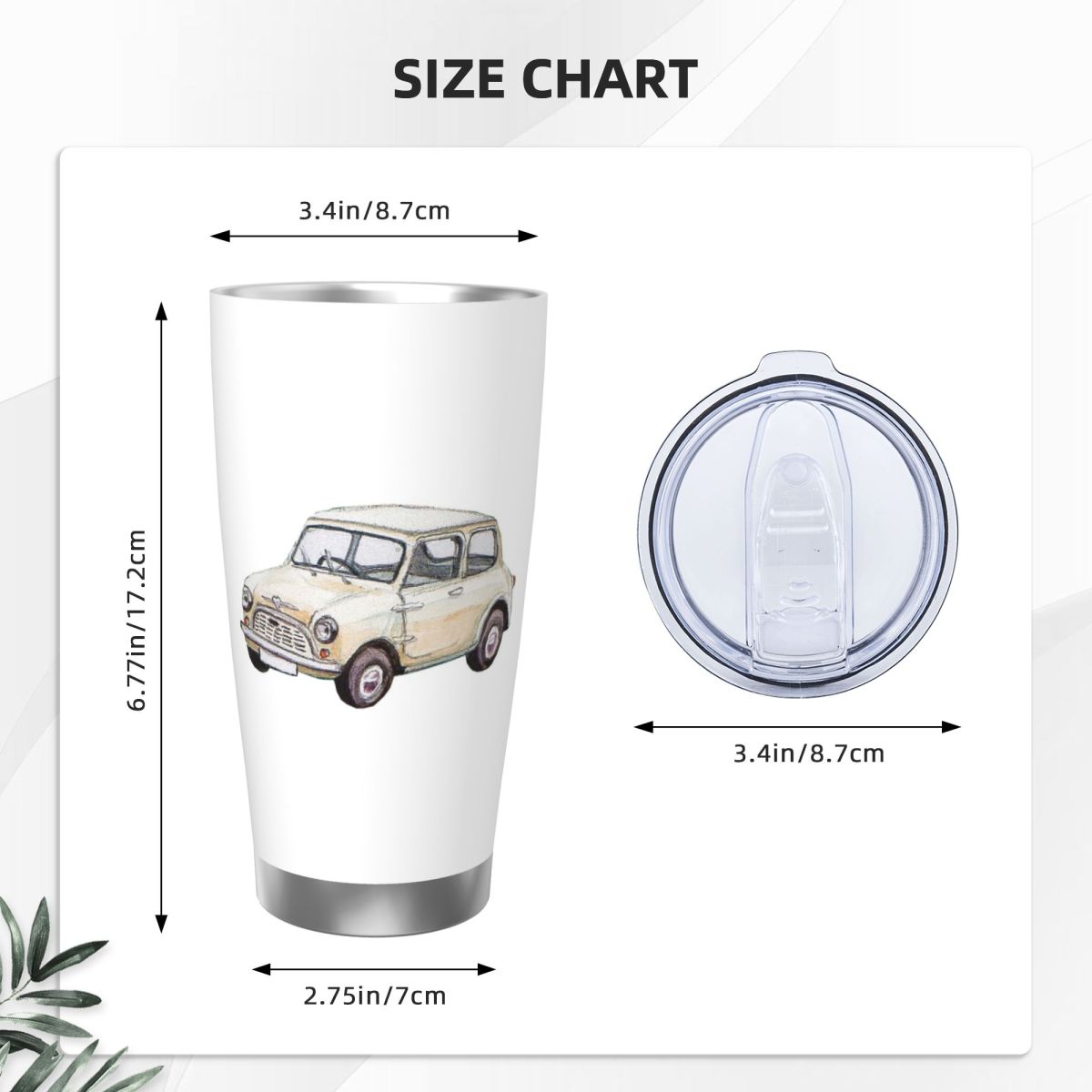 Classic White Mini Cooper In W - Tumbler 20Oz White recensione e prezzo