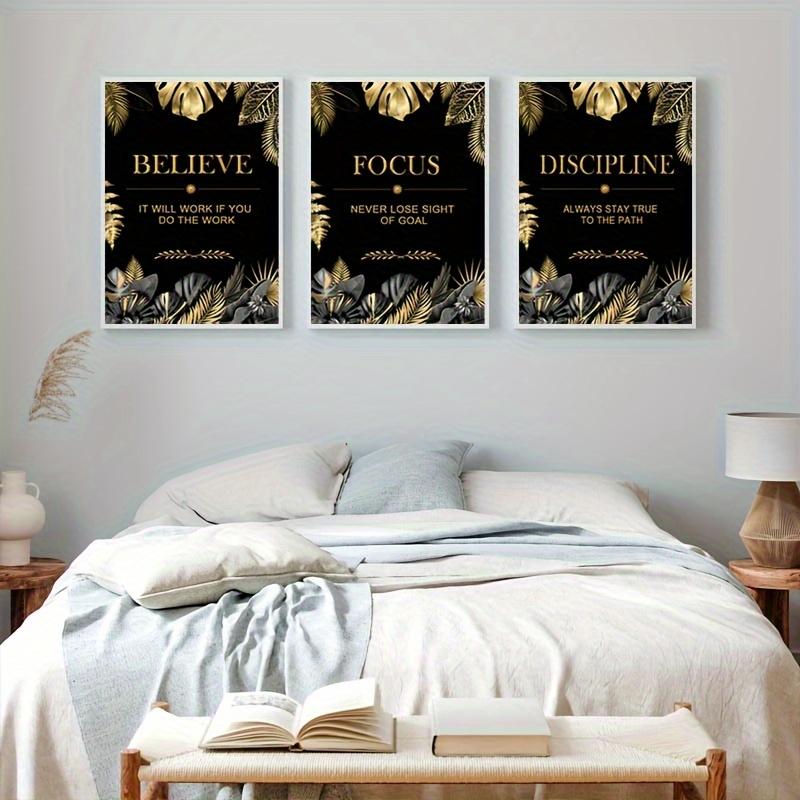 3pcs gold, leaves, text - Mode - Canvas Wrap Ready recensione e prezzo