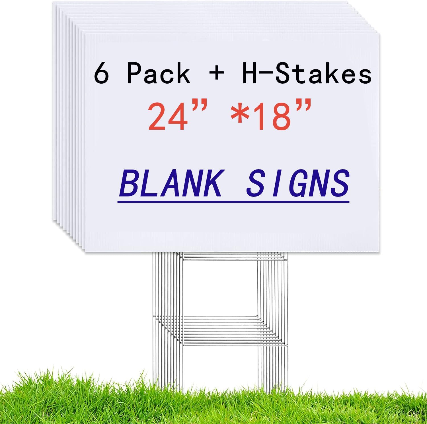 6 Pack 24x18 White Blank Lawn  - Yard Sign Blank recensione e prezzo