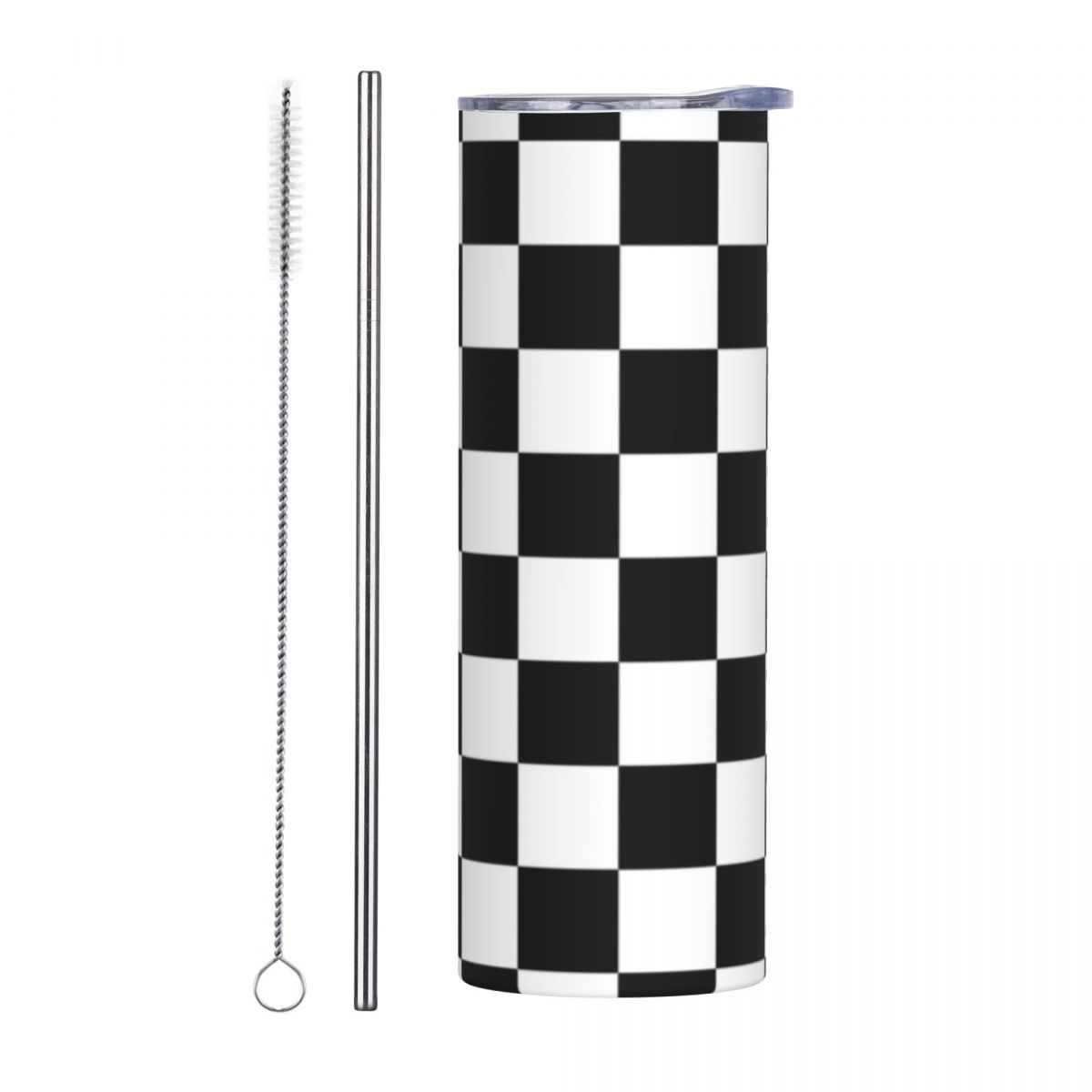 Black And White Checkerboard S - Tumbler 20Oz White recensione e prezzo