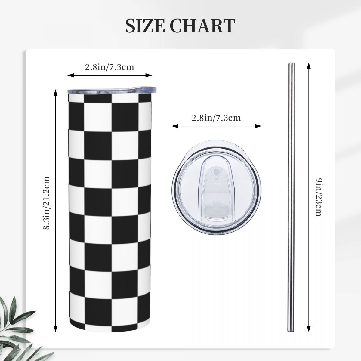 Black And White Checkerboard S - Tumbler 20Oz White recensione e prezzo