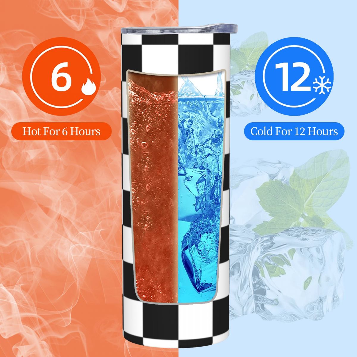 Black And White Checkerboard S - Tumbler 20Oz White recensione e prezzo