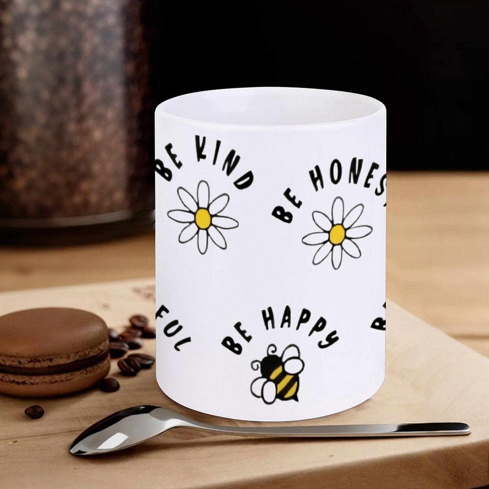 Four Stickers With Bees And Da - Sublimation Mug White recensione e prezzo