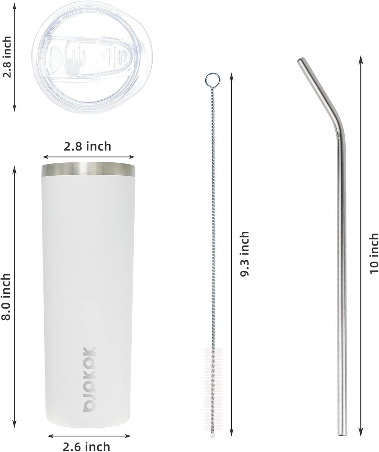 20 oz Skinny Tumbler with Lid, - Tumbler 20Oz White recensione e prezzo