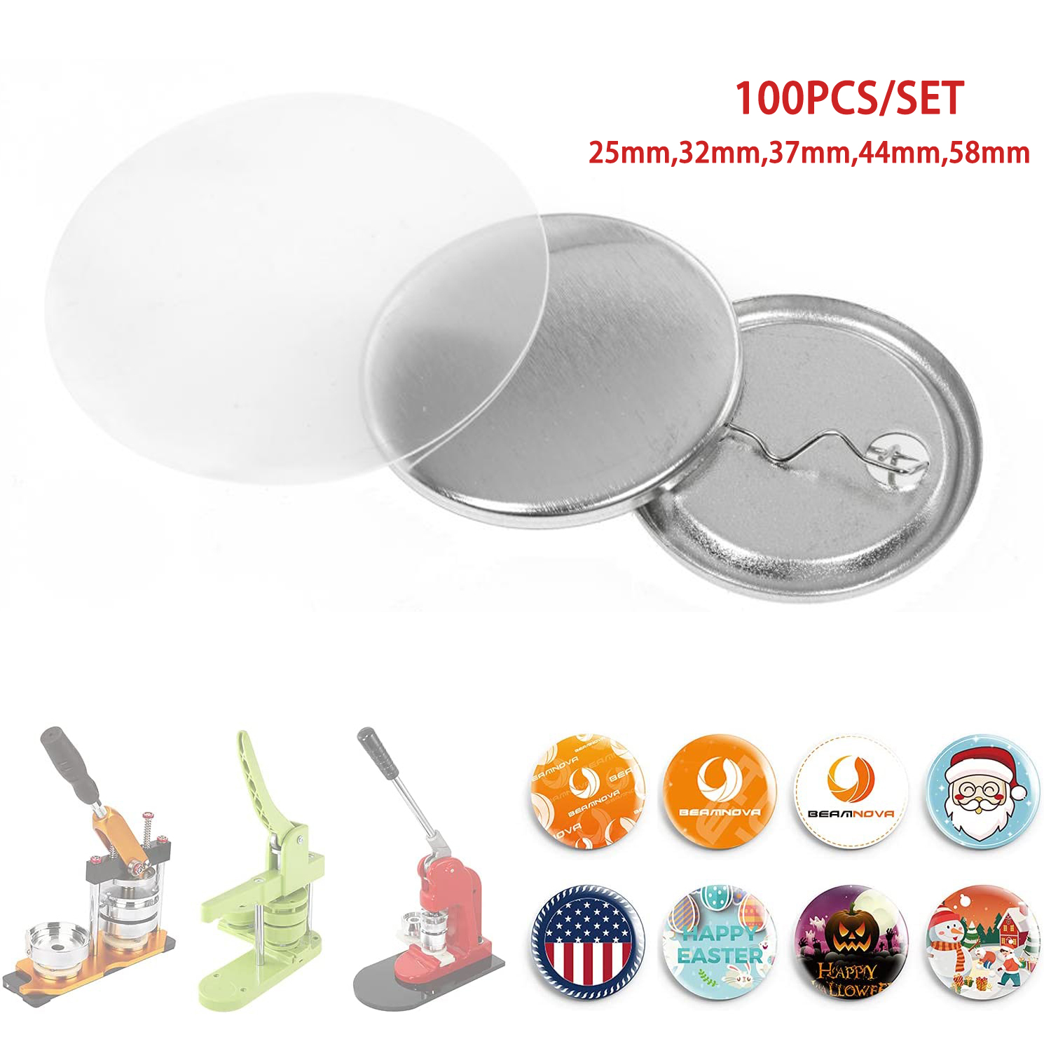 100PCS Metal Back Badge Button - Button Badge Blank recensione e prezzo