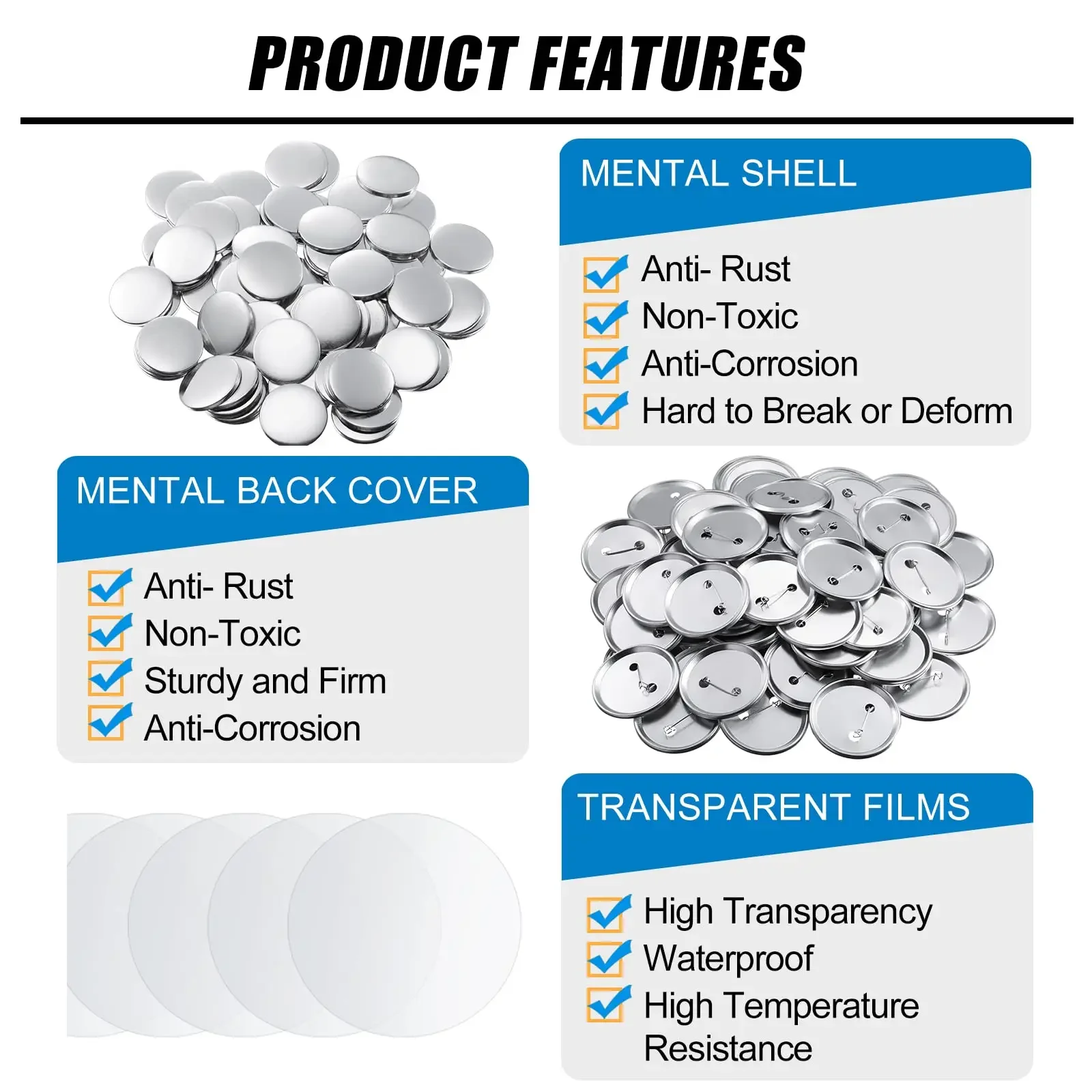 100PCS Blank Button Making Sup - Button Badge Blank recensione e prezzo
