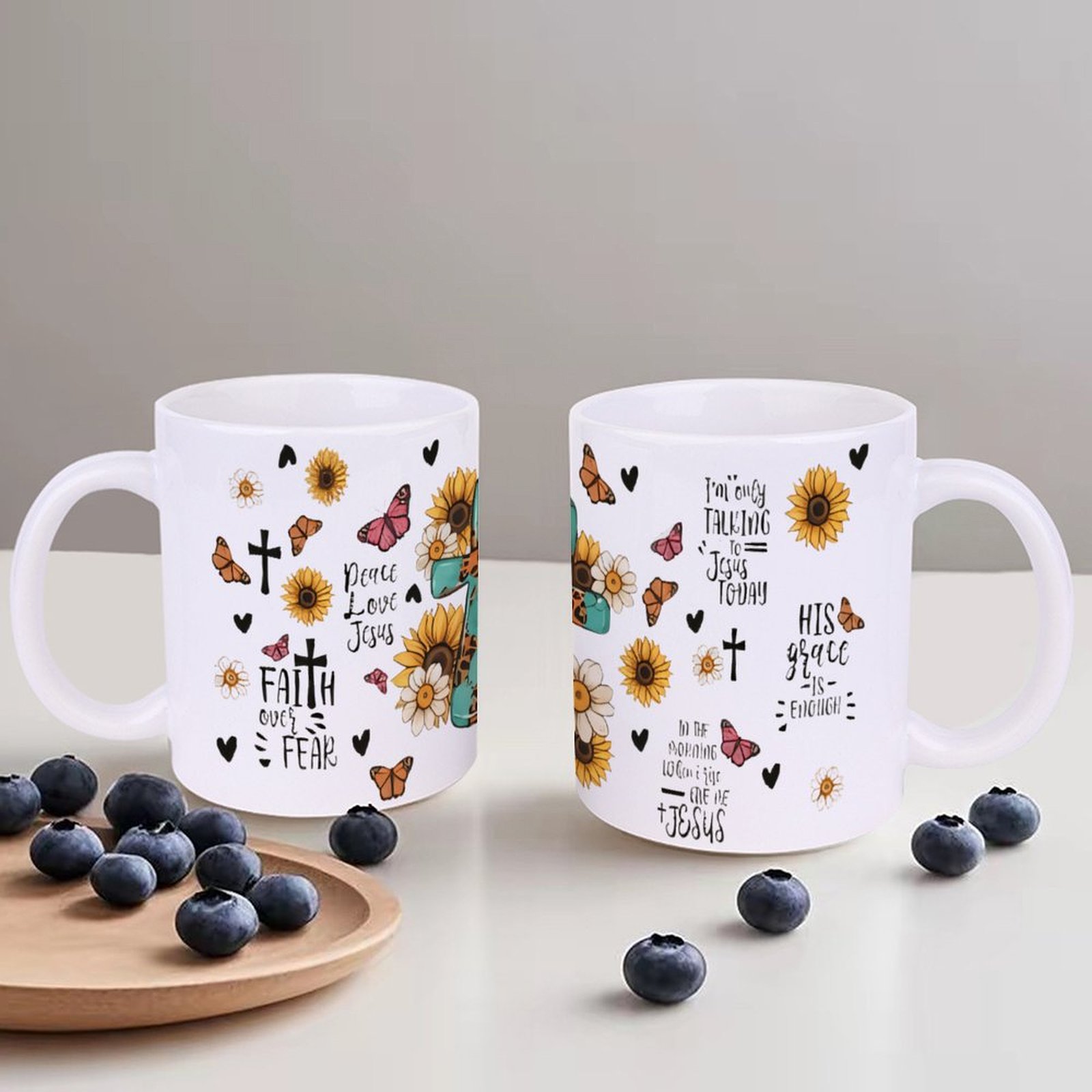 A Cross Surrounded By Sunflowe - Sublimation Mug White recensione e prezzo