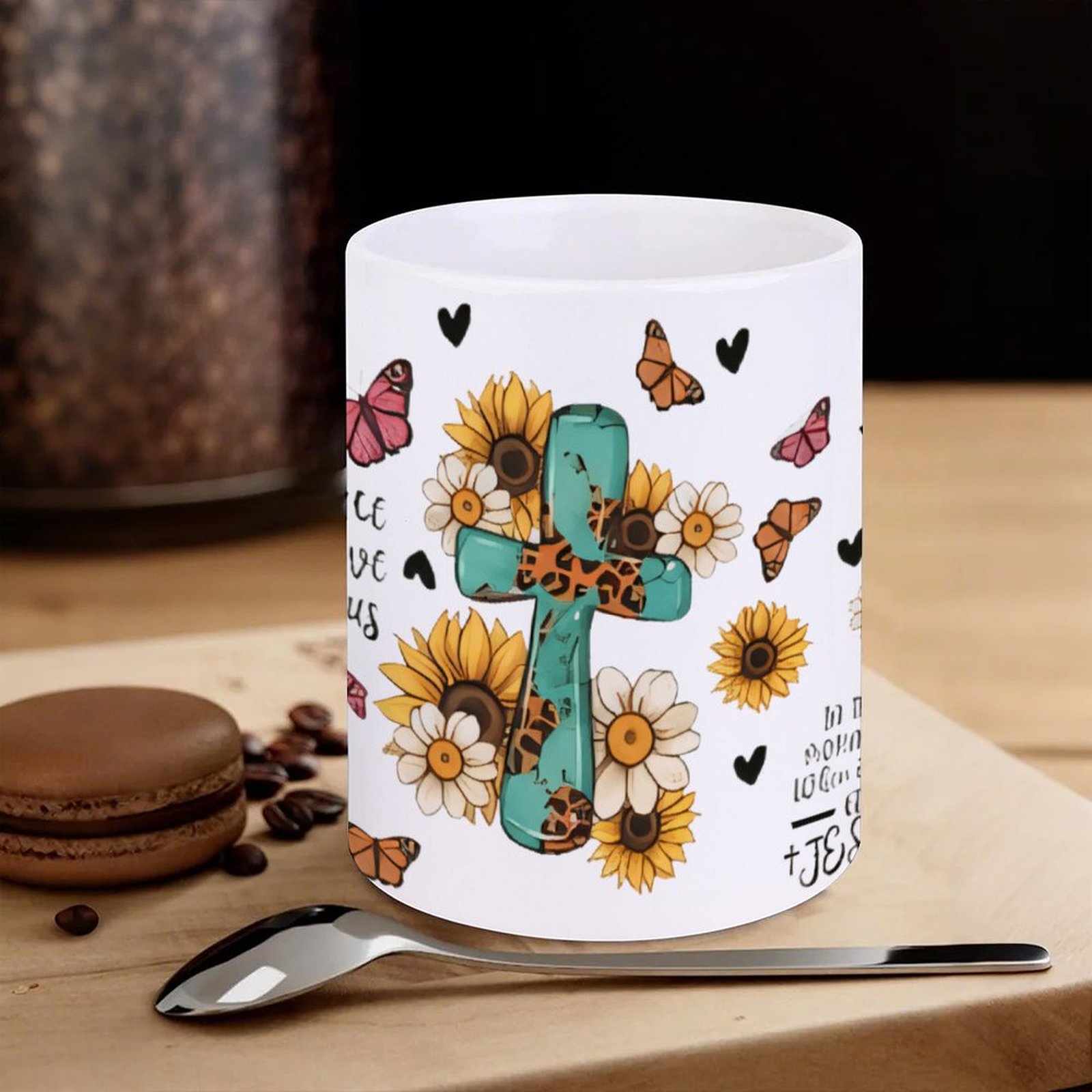 A Cross Surrounded By Sunflowe - Sublimation Mug White recensione e prezzo