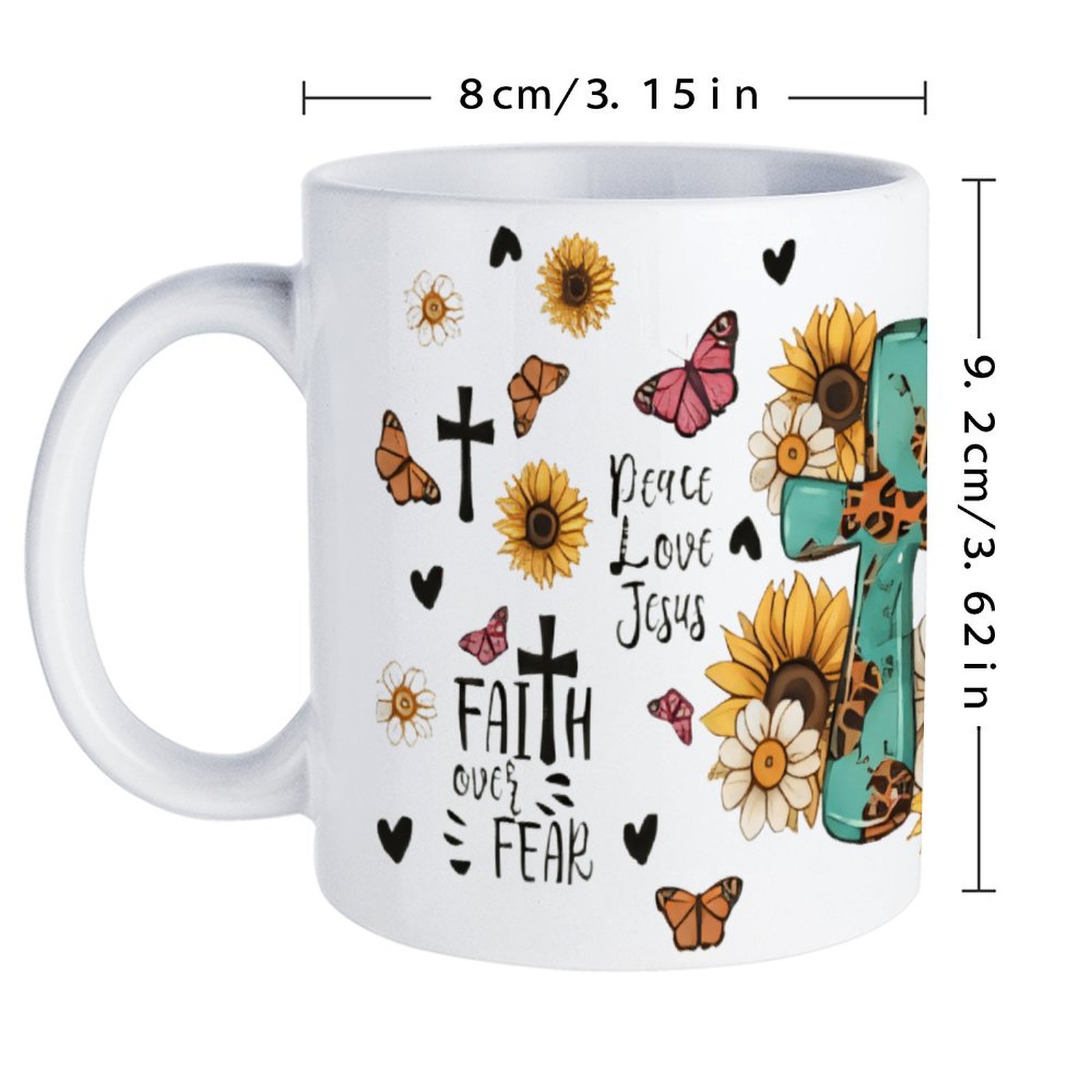 A Cross Surrounded By Sunflowe - Sublimation Mug White recensione e prezzo