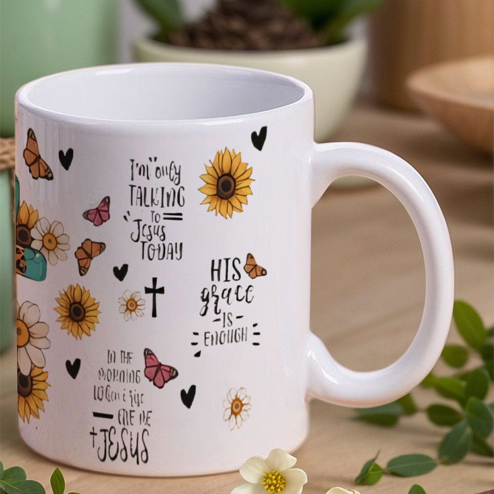 A Cross Surrounded By Sunflowe - Sublimation Mug White recensione e prezzo