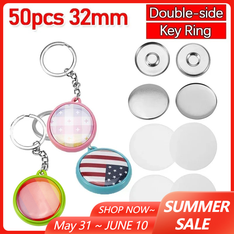 50pcs/Set 32mm Double-side Key - Button Badge Blank recensione e prezzo