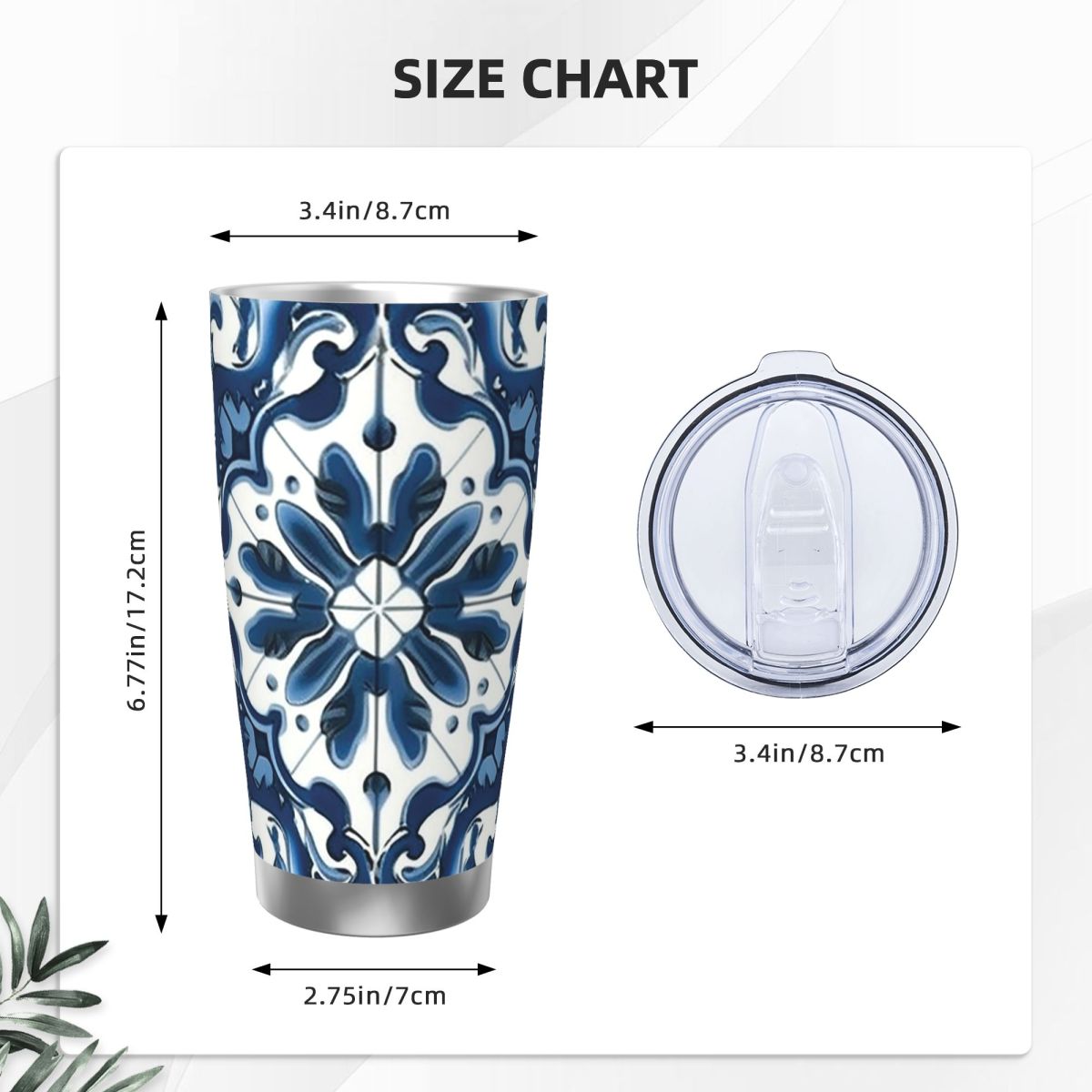 Blue And White Majolica Patter - Tumbler 20Oz White recensione e prezzo