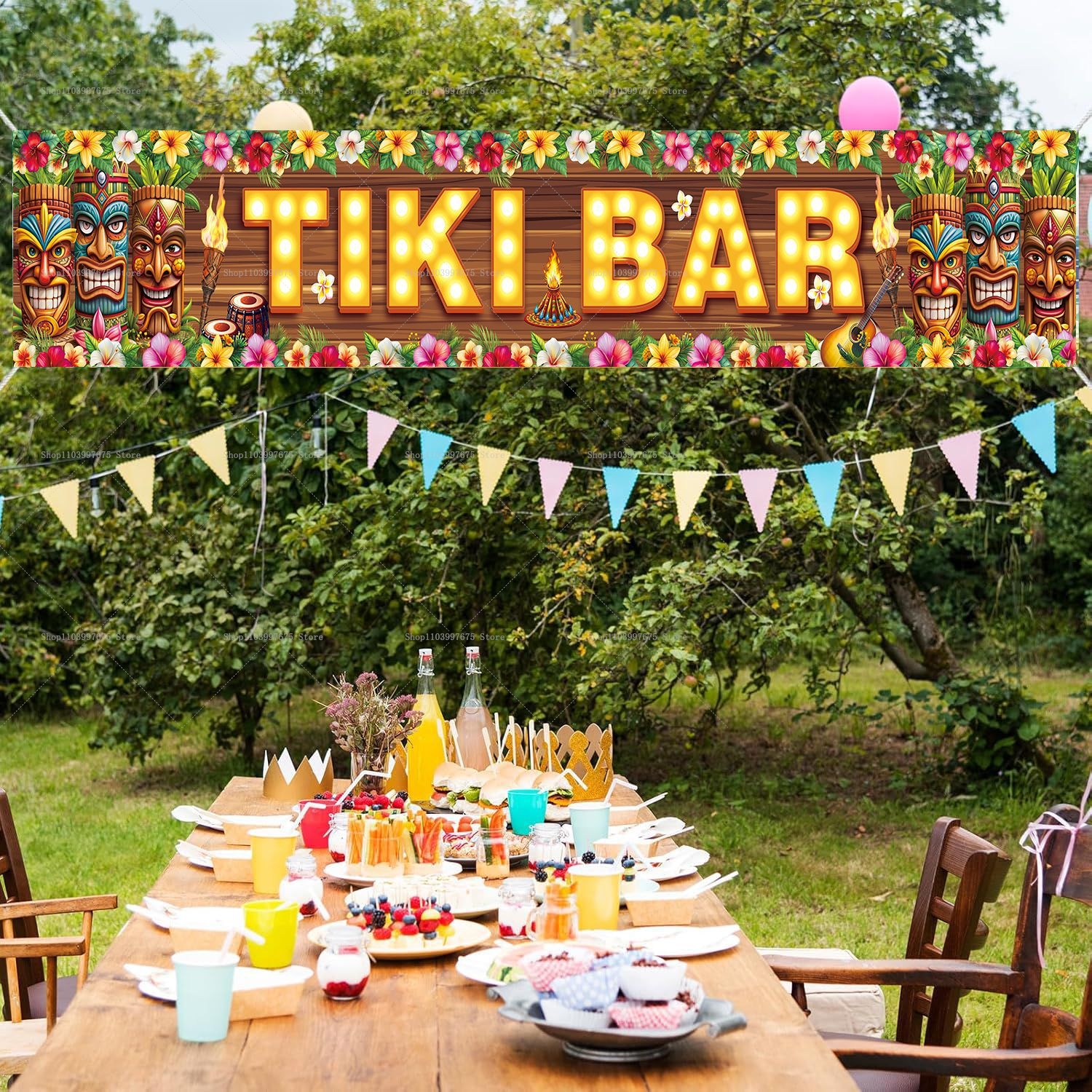 Vibrant Tiki Bar Banner Tropic - Yard Sign Blank recensione e prezzo