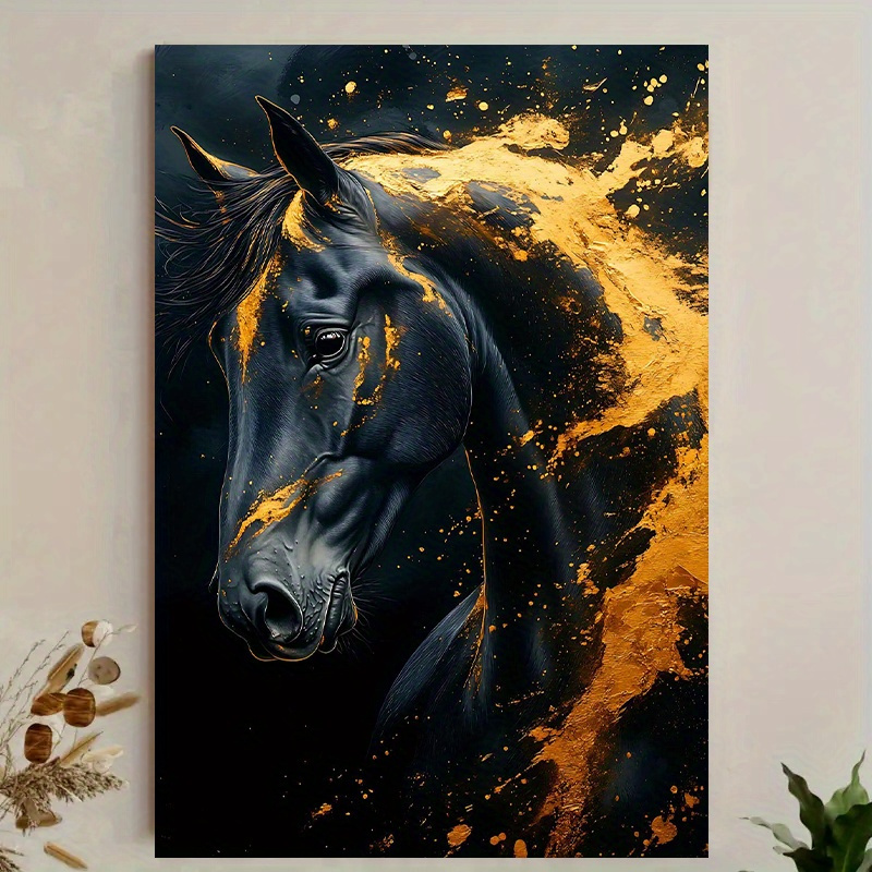 1pc Elegant Black Horse Canvas - Canvas Wrap Ready recensione e prezzo