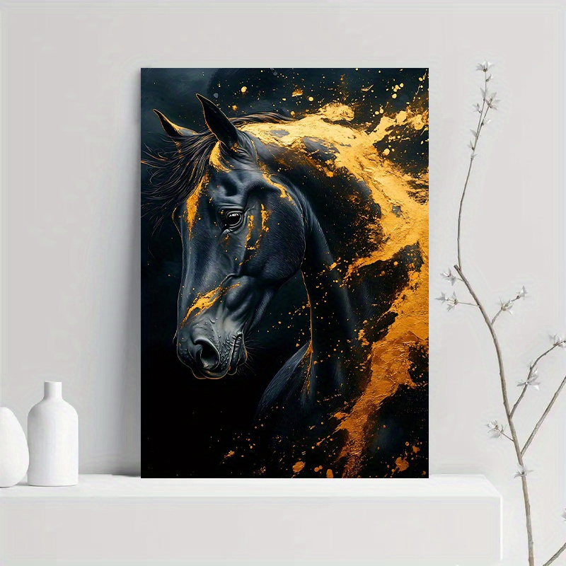 1pc Elegant Black Horse Canvas - Canvas Wrap Ready recensione e prezzo